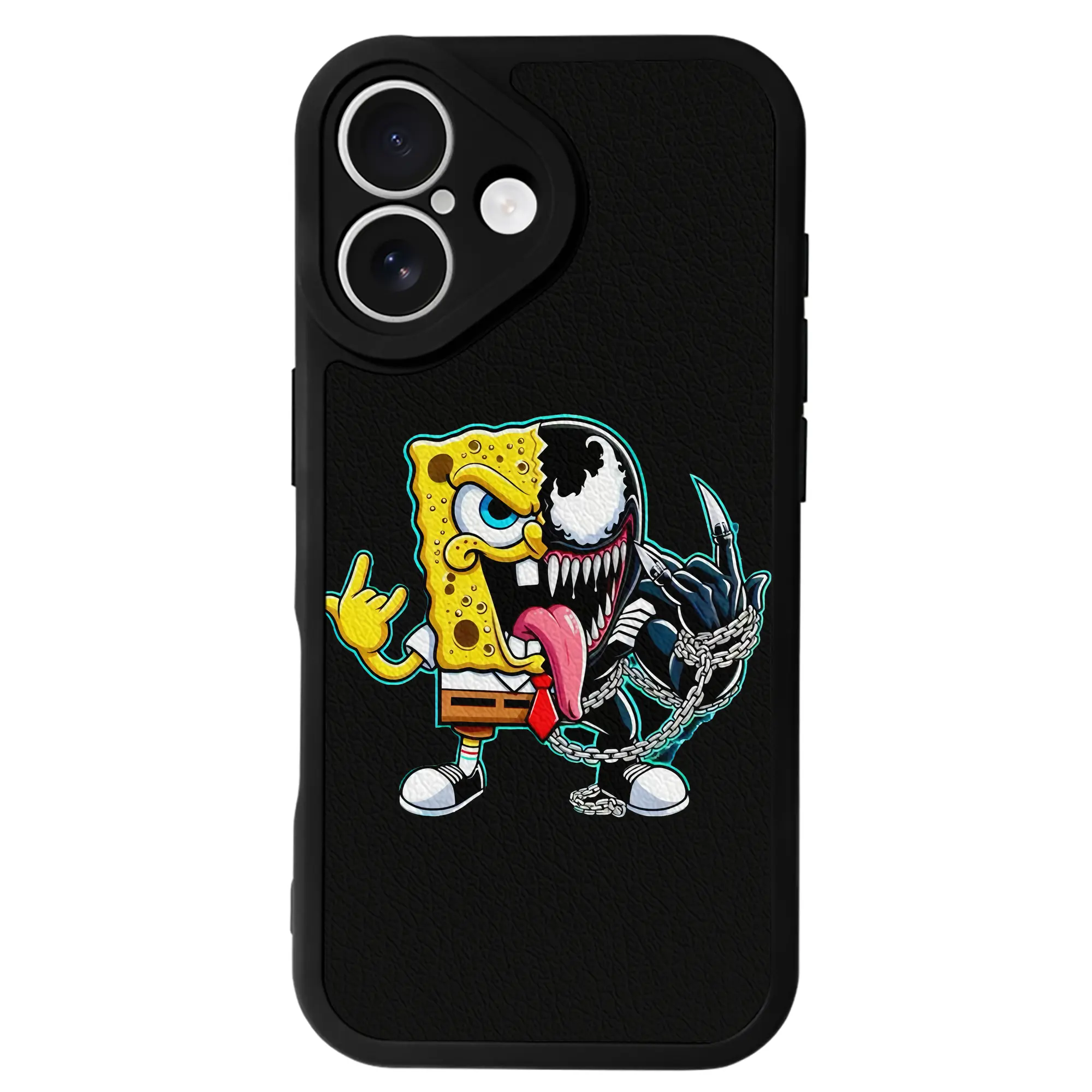 スポンジボブ グッズ スポンジボブ - IPhone 16シリーズ対応 ・ シリコンスマホケース ・ レザー調 ・ 高精度フィット ・ 耐衝撃 ・ ワイヤレス充電対応 ・ 精密カット